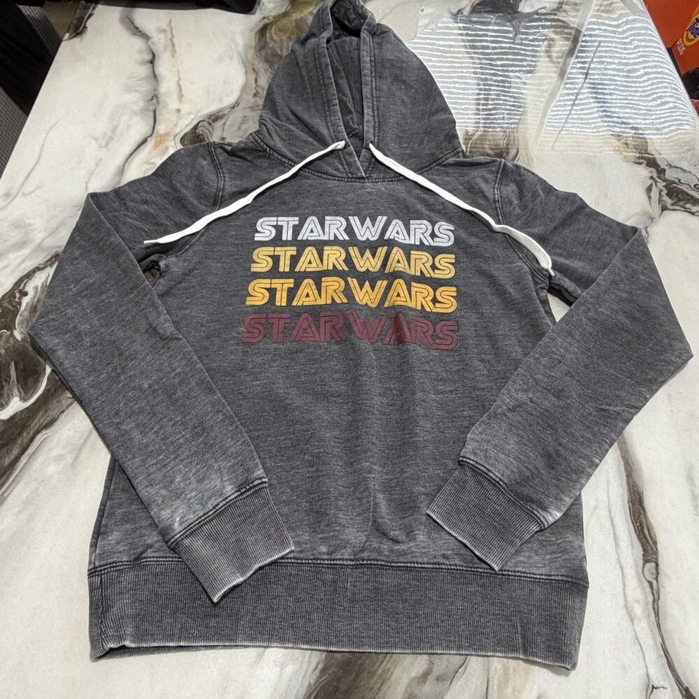 Star Wars Women's Retro Sunset Logo Lightweight Hoodie in Heather Gray Size M